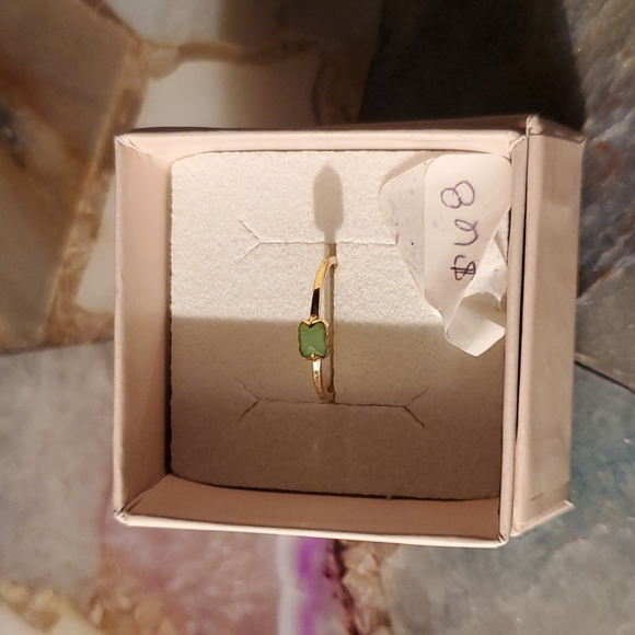 NWT! Gold plated stacking far out chrysoprase ring - Picture 1 of 12